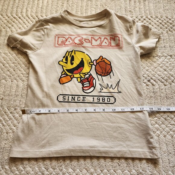 PAC-MAN Basketball Graphic Tee – Size S (6–7) – Retro Gamer Kids Shirt - Picture 9 of 16